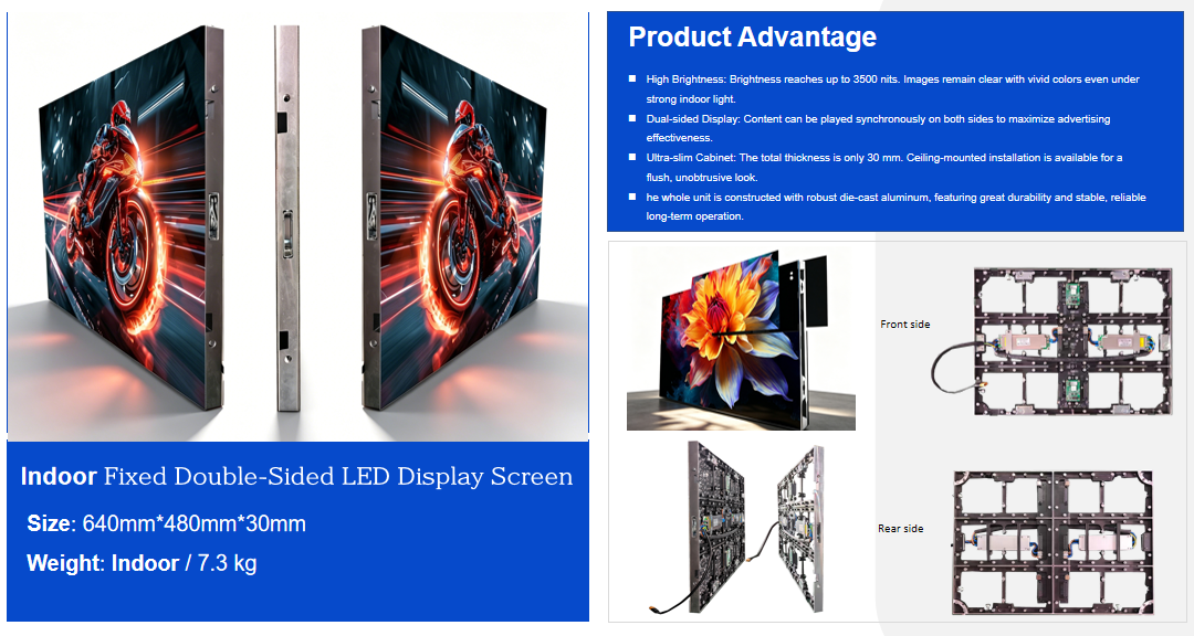 Indoor Double Sided Thin and Lightweight GOB COB LED Display Screen