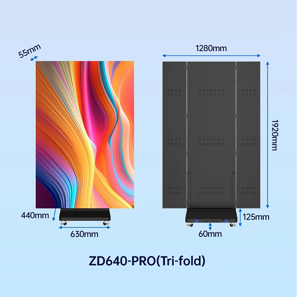 GOB Double Sided P1.25-P2.5 Portable Indoor LED Poster –1280x1920mm